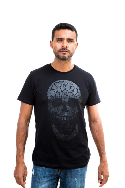 Unisex Matte Black Skull T-Shirt – #NoFuchsGiven
