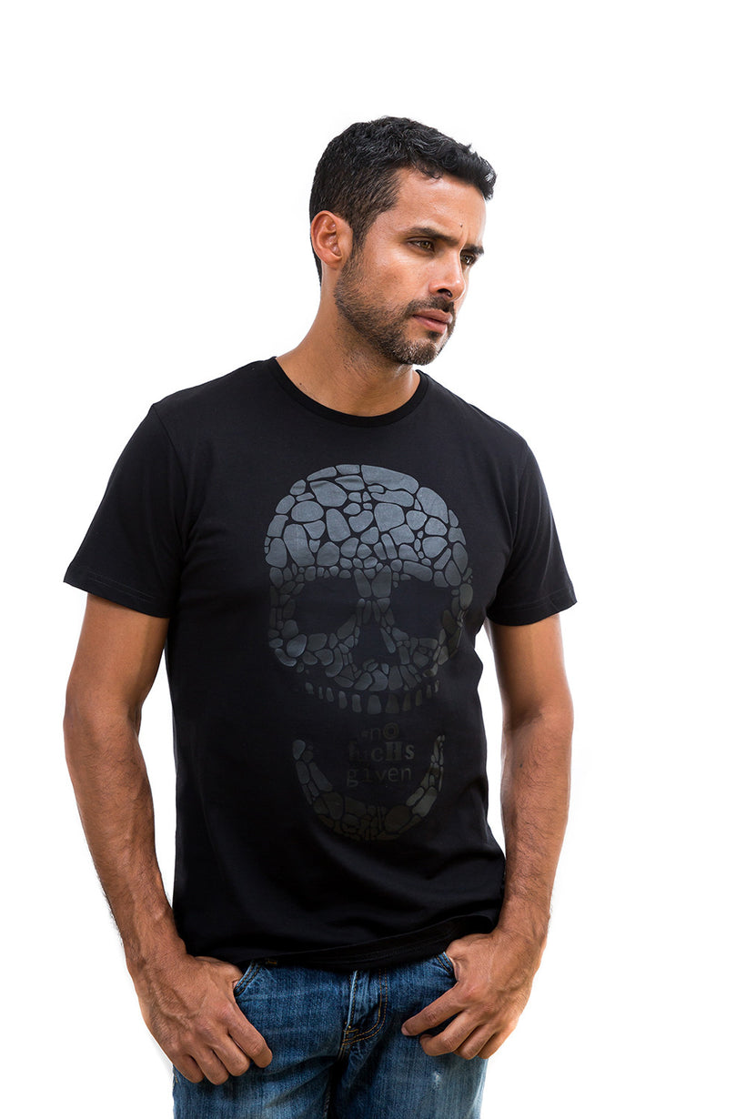Unisex Matte Black Skull T-Shirt