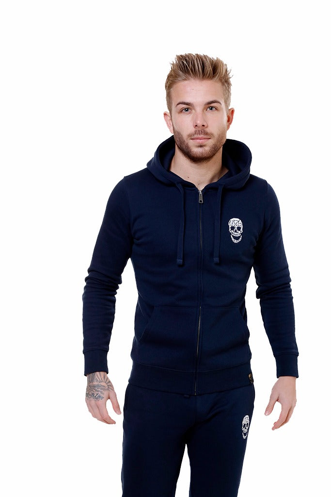 Mens Navy Zip Hoodie