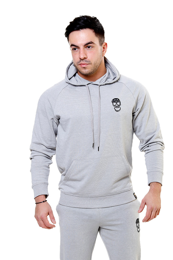 Mens Silver Slim Fit Hoodie