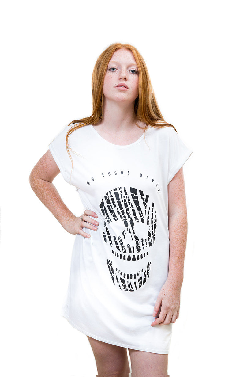 Ladies Fierce Zebra Skull Top