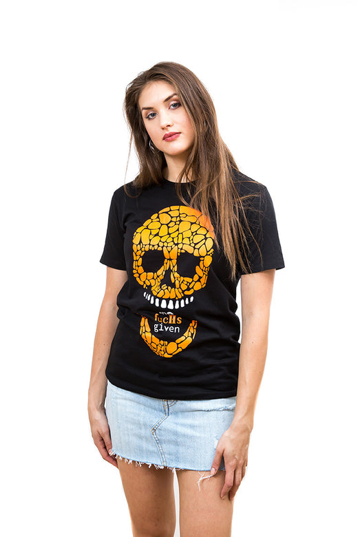 Ladies Orange Skull T-Shirt