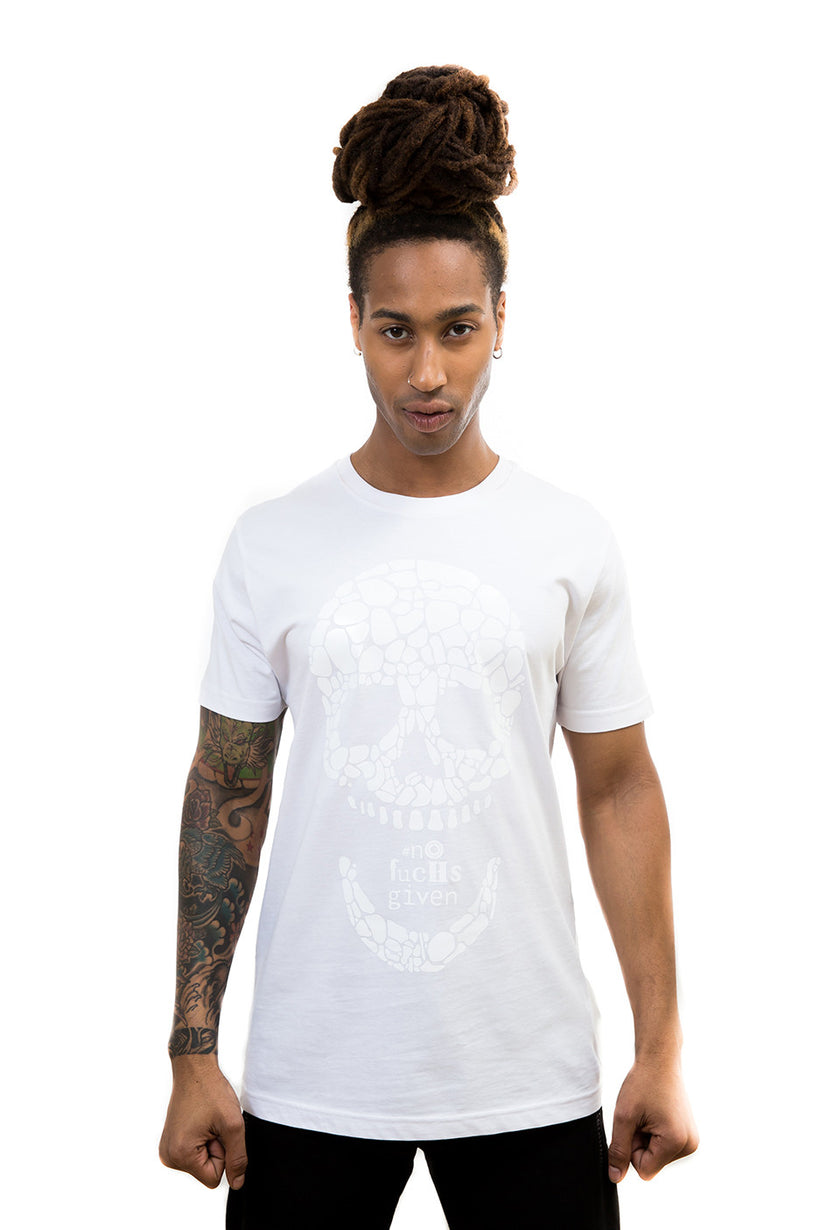 Unisex Gloss White Skull T-Shirt