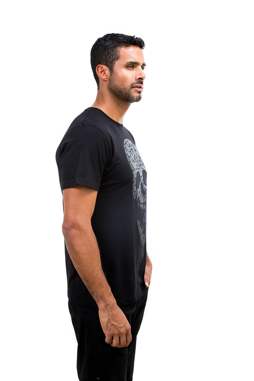 Unisex Matte Black Skull T-Shirt
