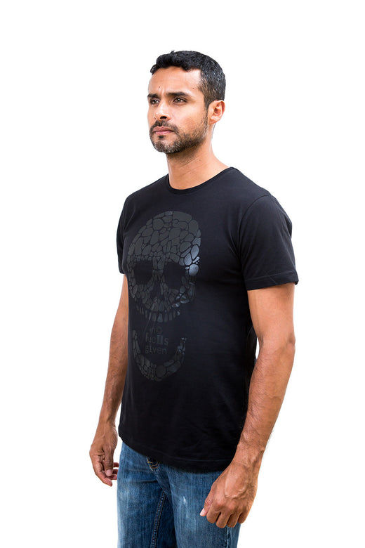 Unisex Matte Black Skull T-Shirt