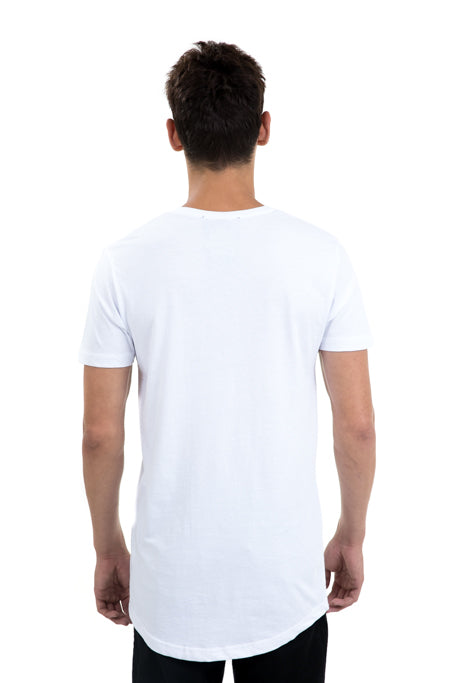Unisex Essential Slogan White Longline T-Shirt