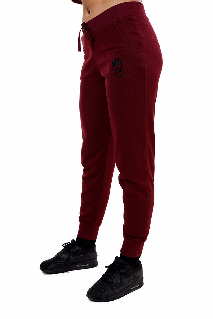 Ladies Burgundy Sweatpants – #NoFuchsGiven