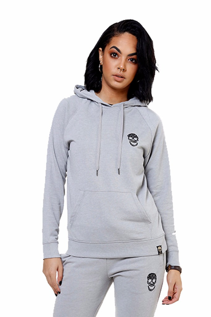 Ladies Silver Slim Fit Hoodie – #NoFuchsGiven