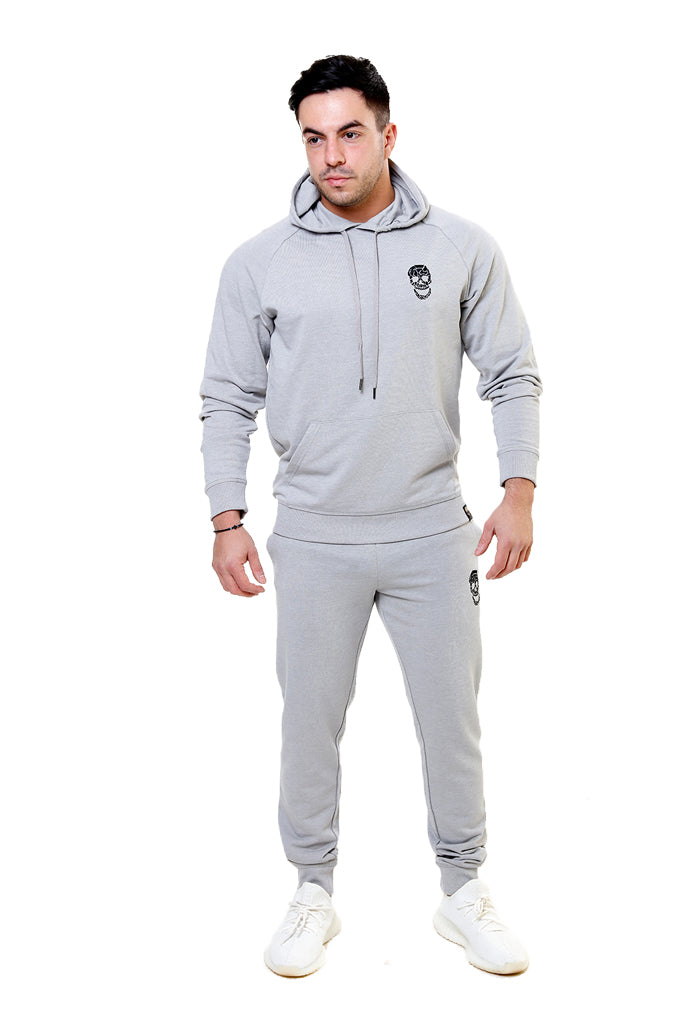 Mens grey on sale hoodie tracksuit
