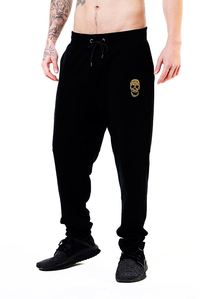 Mens gold skull Sweatpants – #NoFuchsGiven