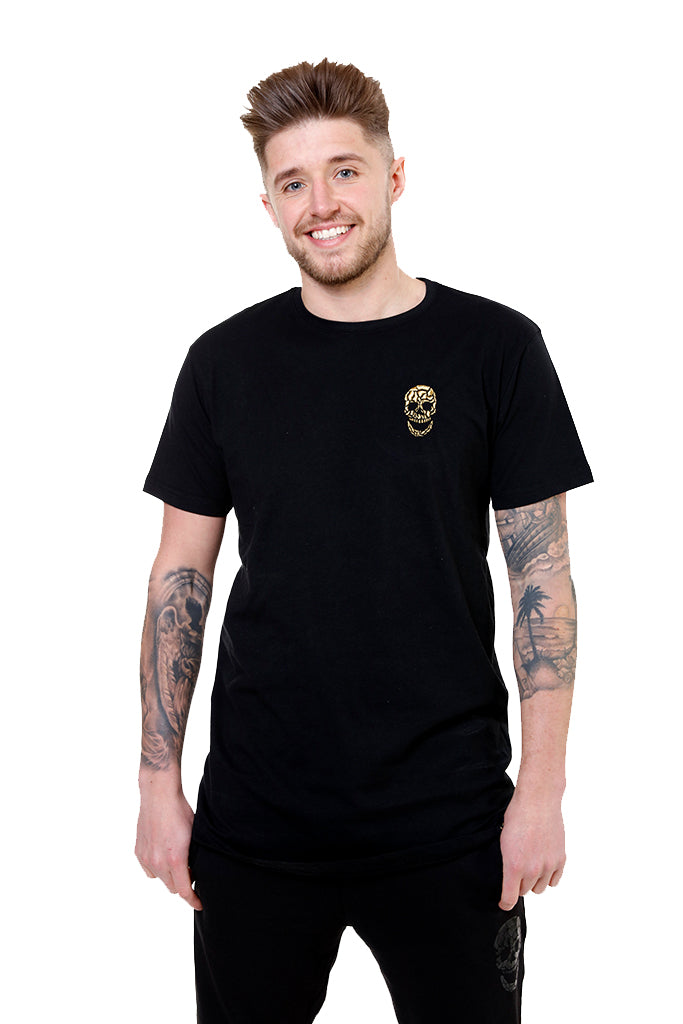 Mens Longline Black T Shirt